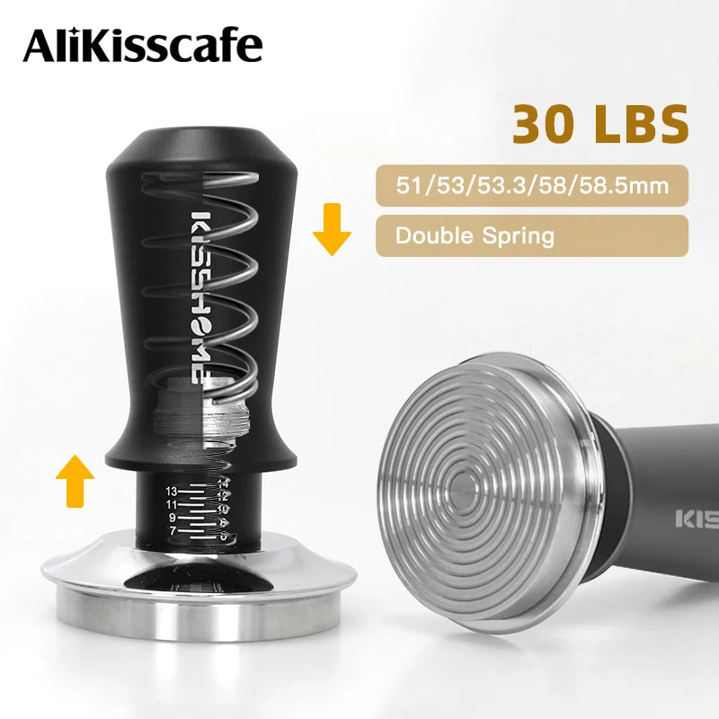 My Store double spring coffee tamper with 30 lbs pressure, designed for consistent espresso extraction