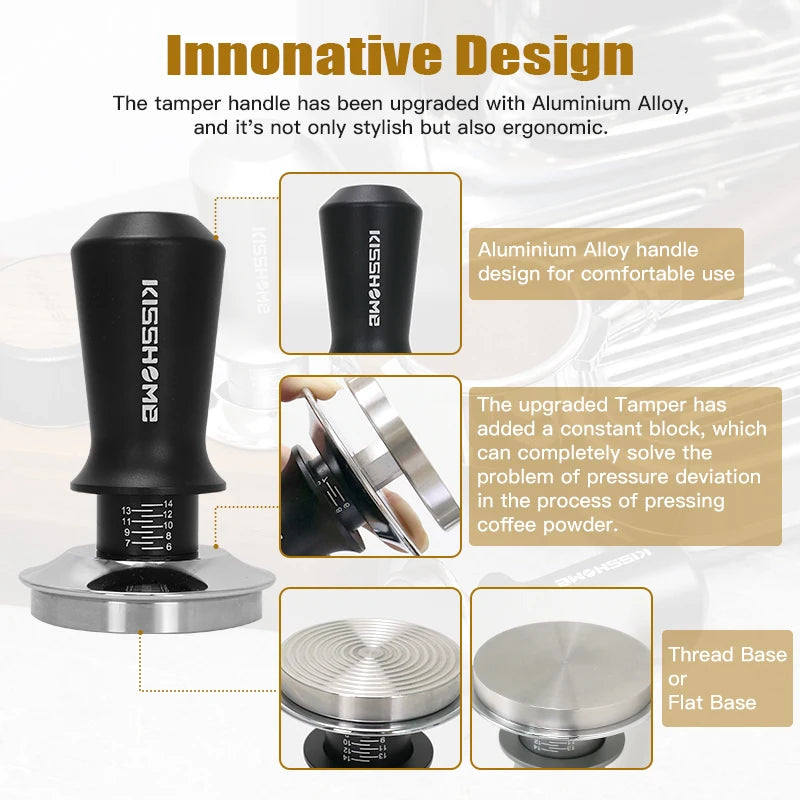 My Store double spring coffee tamper with aluminum alloy handle for comfortable and ergonomic use