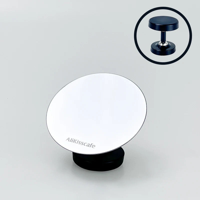 Espresso extraction mirror magnetic in sleek design for 58mm bottomless portafilters and easy coffee monitoring
