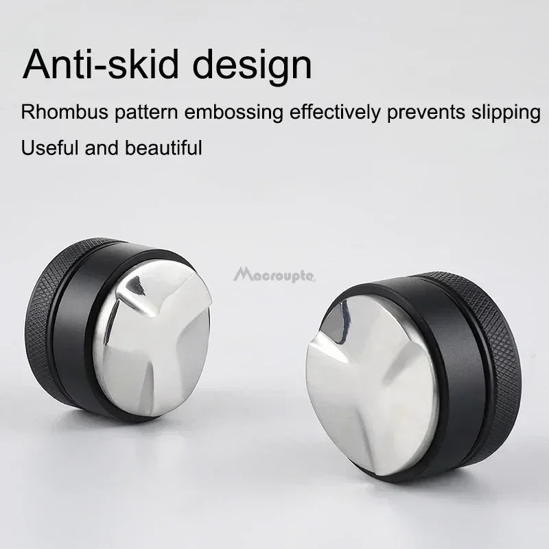 Adjustable espresso distributor with anti-skid design for precise coffee tamping
