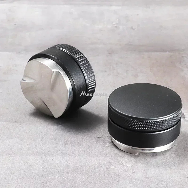 Adjustable espresso distributor with a sleek design for perfect coffee tamping