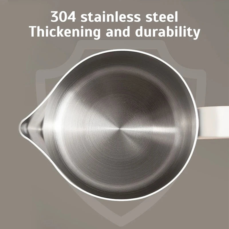 Professional barista milk pitcher made of 304 stainless steel for thickening and durability