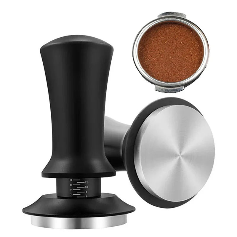 stainless steel espresso tamper 51mm 53mm 58mm with ergonomic handle for precise coffee packing
