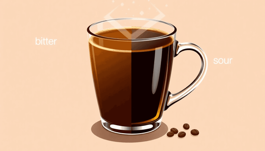 Comparison of sourness vs bitterness in coffee showcasing flavor profiles in a cup