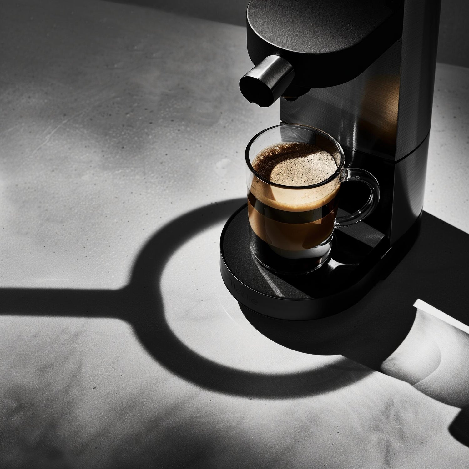 Premium espresso accessories enhancing coffee brewing with a freshly brewed espresso in a glass cup