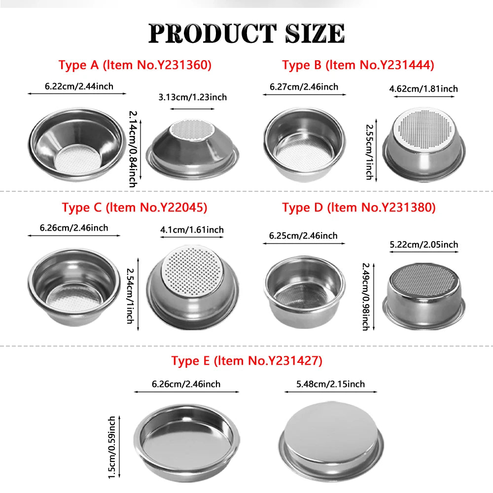 54mm coffee filter basket Breville Sage with various types and sizes for optimal brewing