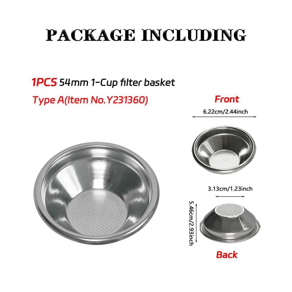 1PCS 54mm coffee filter basket Breville Sage with durable stainless steel design and fine mesh for optimal brewing