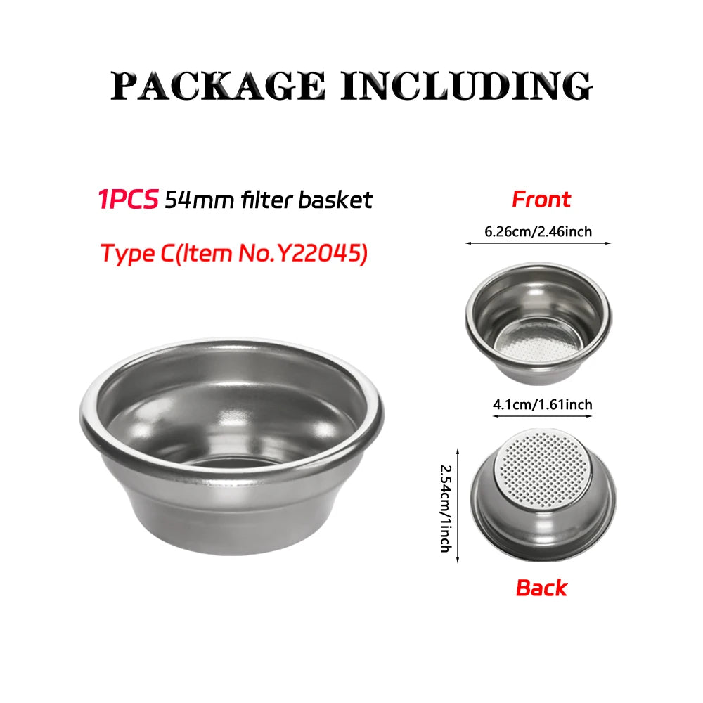 1PCS 54mm coffee filter basket Breville Sage with durable stainless steel construction for effective brewing