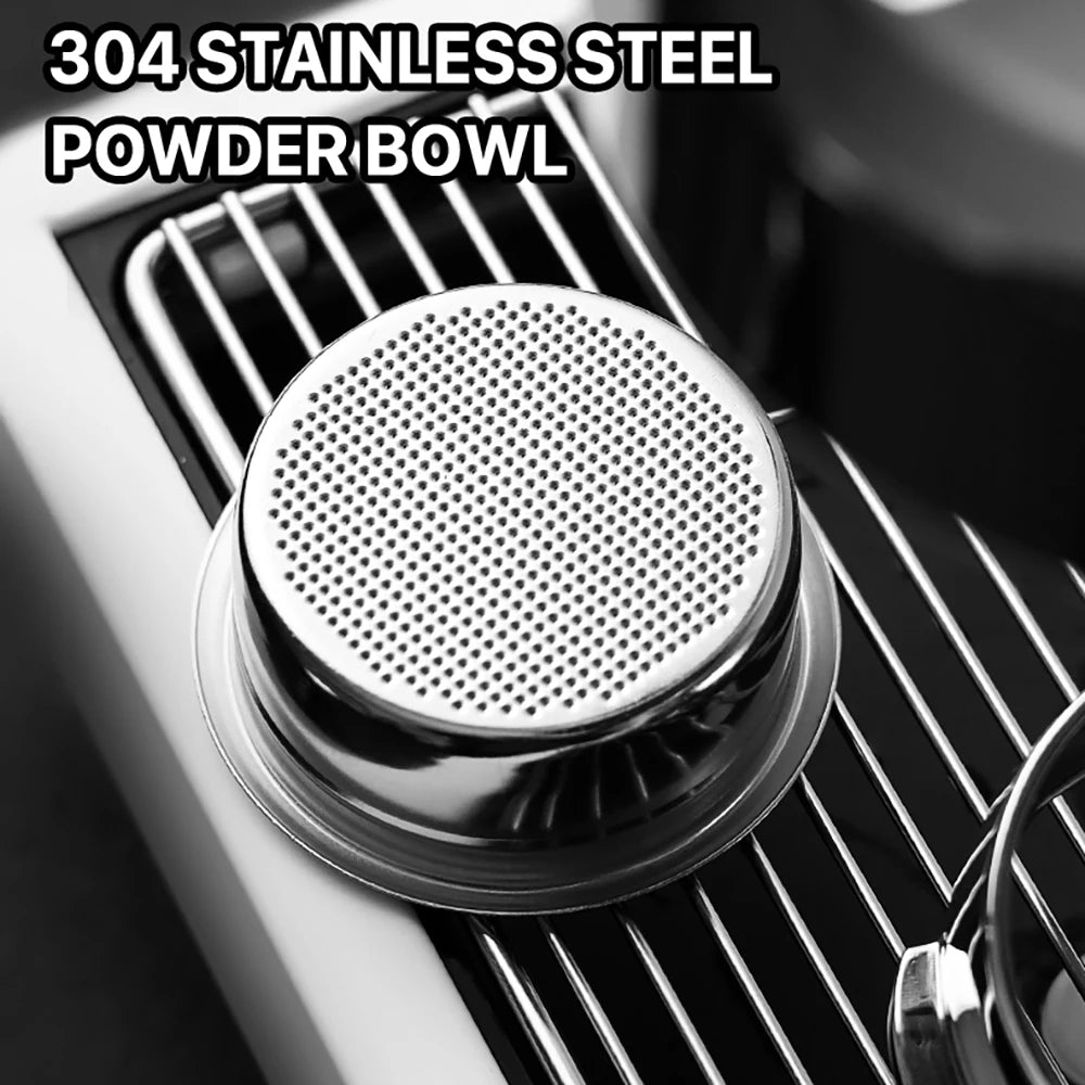 304 stainless steel powder bowl designed for 51mm 54mm 58mm stainless portafilter with precision perforation