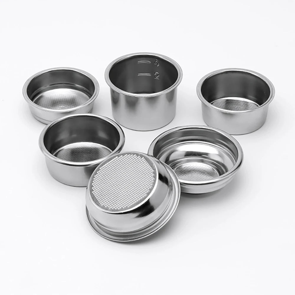 Set of six stainless portafilter baskets for 51mm 54mm 58mm stainless portafilter compatibility