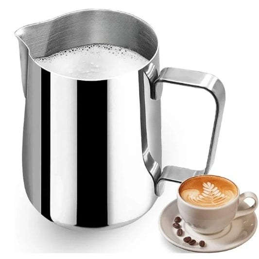 UK Espresso stainless steel milk frothing jug for creating perfect latte art and frothy beverages